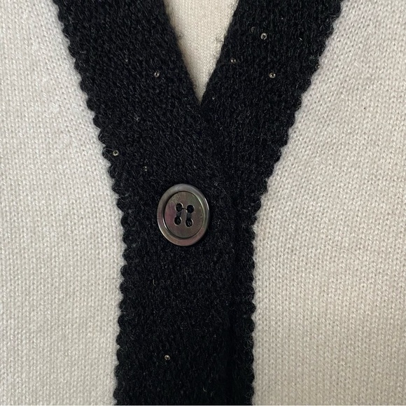 Richard Grand Long Cashmere Cardigan Sweater in Ivory Black, size M NWT - Picture 5 of 16
